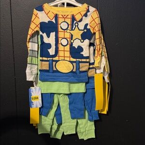 Disney Woody Pajama Set - Blue, Yellow, Green